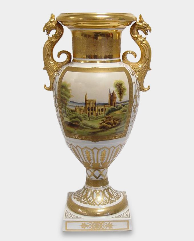 Porcelain Vase with a Painted Landscape