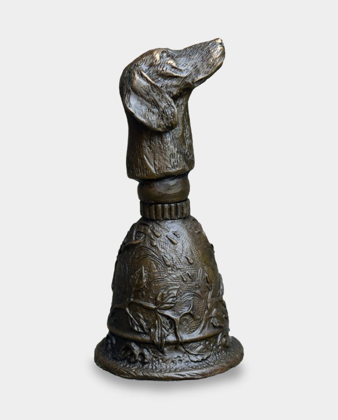 Bronze Table Bell Hunting Dog