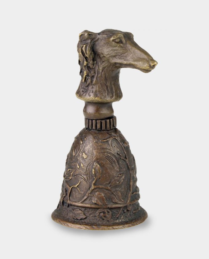 Bronze Table Bell Dog