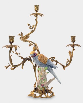 Three Arms Candelabra with Parrot Left
