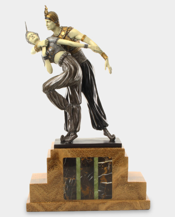 Persian Dancers acc. Chiparus Art Deco Bronze Sculpture