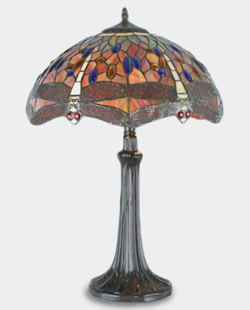 Stained Glass Lamp Tiffany Style Dragonfly in Orange