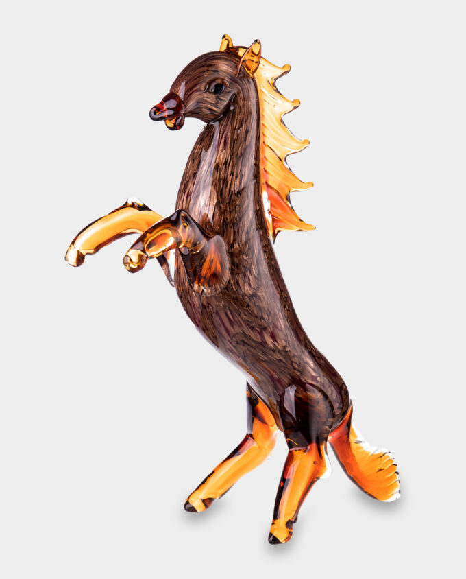Glass Figurine Murano Style Prancing Horse