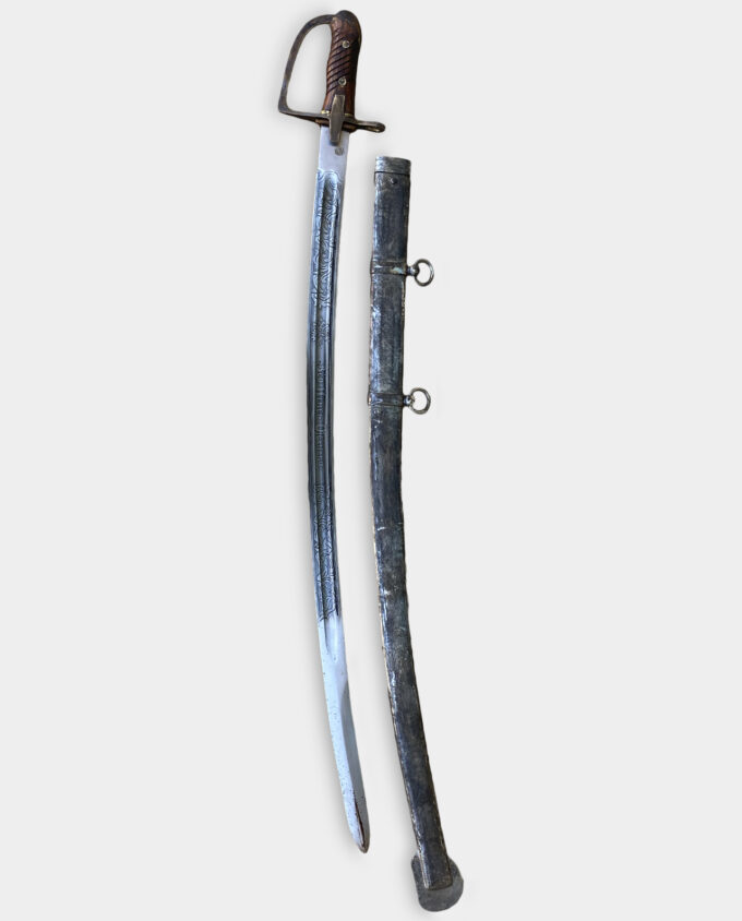 Cavalry Saber Ludwikowka with Scabbard Engraved Patinated