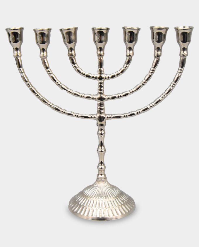 Seven-Armed Candlestick Judaic Menorah Silver