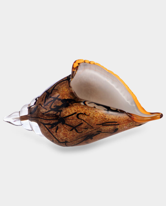 Glass Figurine Murano Style Brown Seashell