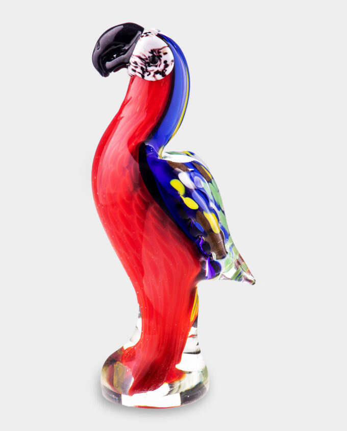 Glass Figurine Murano Style Cockatoo Parrot