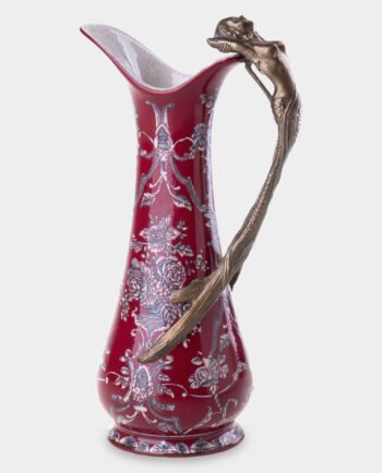 Red Porcelain Jug with a Mermaid