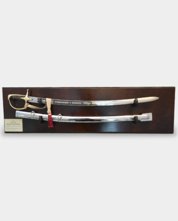 Ready Made Gift Set Saber of Honor of the Polish Army with Scabbard on a Wooden Brown Board