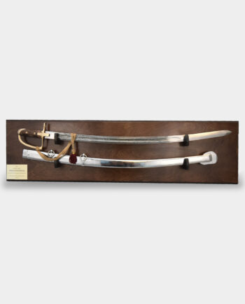 Ready Made Gift Set Cavalry Saber Ludwikowka Engraved with Scabbard on a Wooden Board Dedication