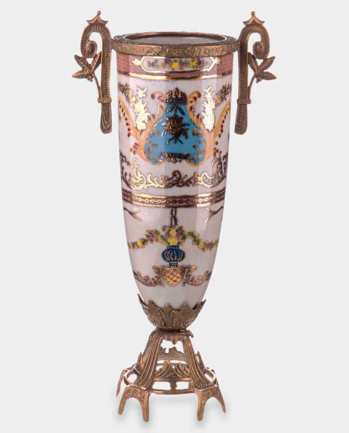 Bronze Mounted Porcelain Vase Richly Decorated