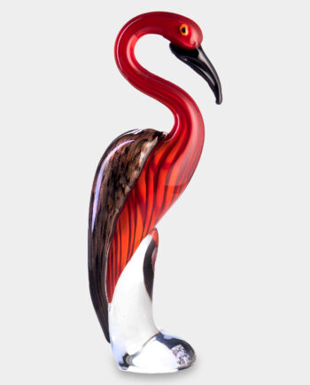 Glass Figurine Murano Style Crane