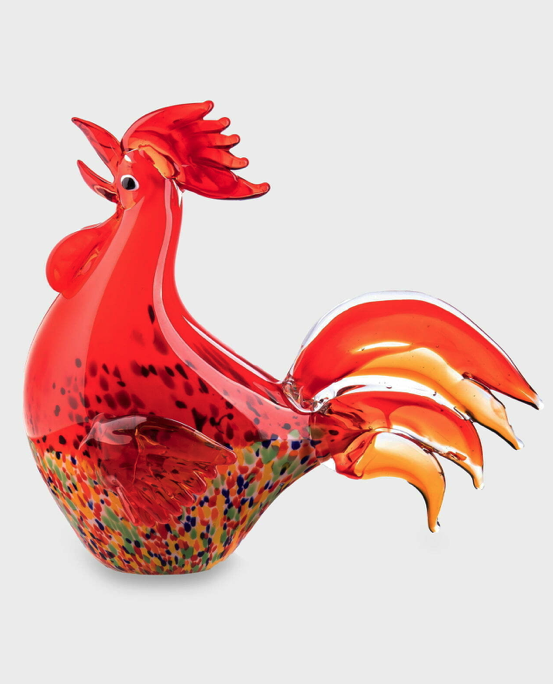 Glass Figure Murano Style Big Red Rooster gift idea