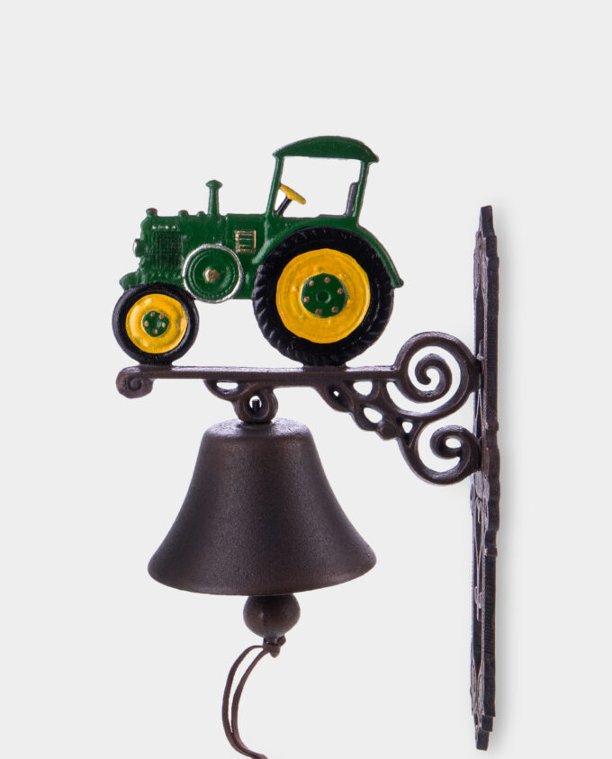 Cast Iron Wall Bell Tractor for House and Garden