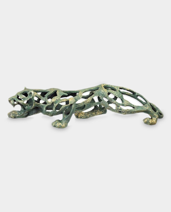 Hunting Panther Openwork Sculpture in Modern Style
