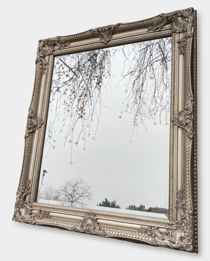Rectangle Mirror Elegant Silver Frame