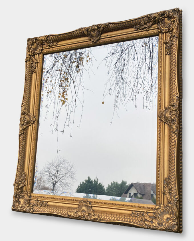 Rectangle Mirror Decorated Gold Frame