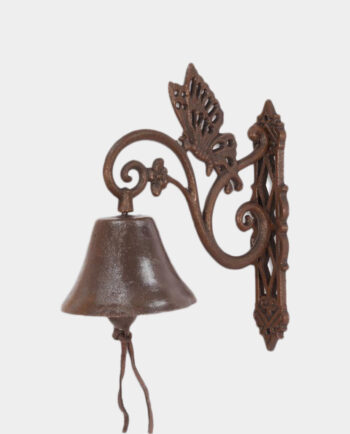 Cast Iron Wall Bell with a Butterfly for Home or Garden
