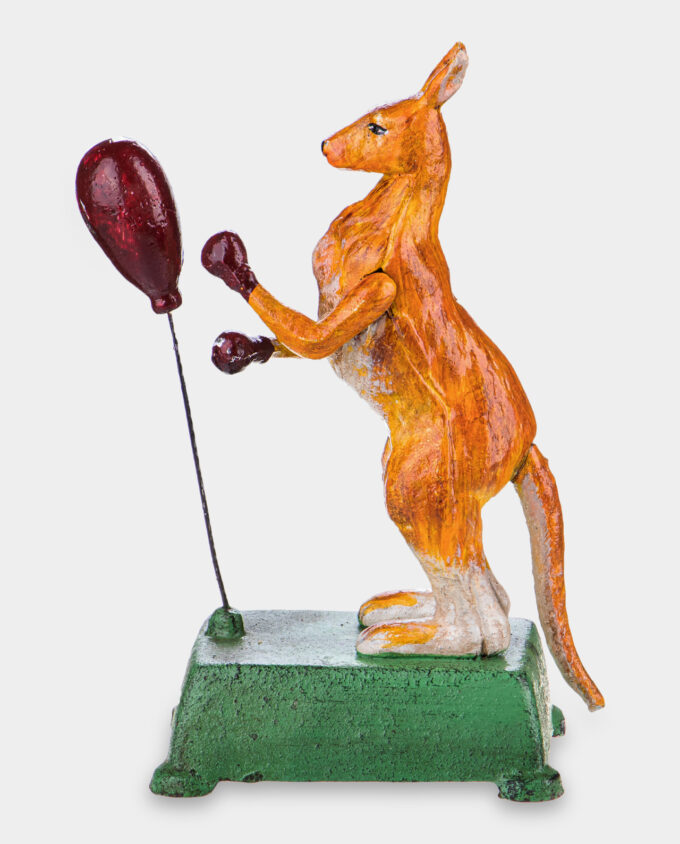 Boxing Kangaroo Cast Iron Figurine Vintage Style Toy