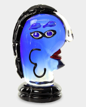 Glass Figure Murano Style a Man with a Blue Face