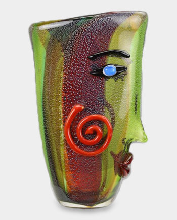 Glass vase in the style of Murano Rainbow face