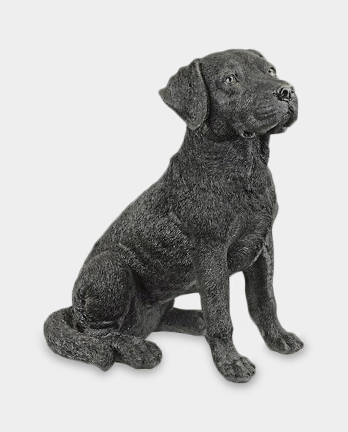 Sitting Dog Labrador Black Sculpture