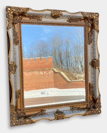 Rectangle Palace Mirror Gold and White Frame