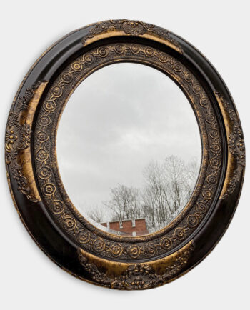Large Oval Palace Mirror Gold Black Frame