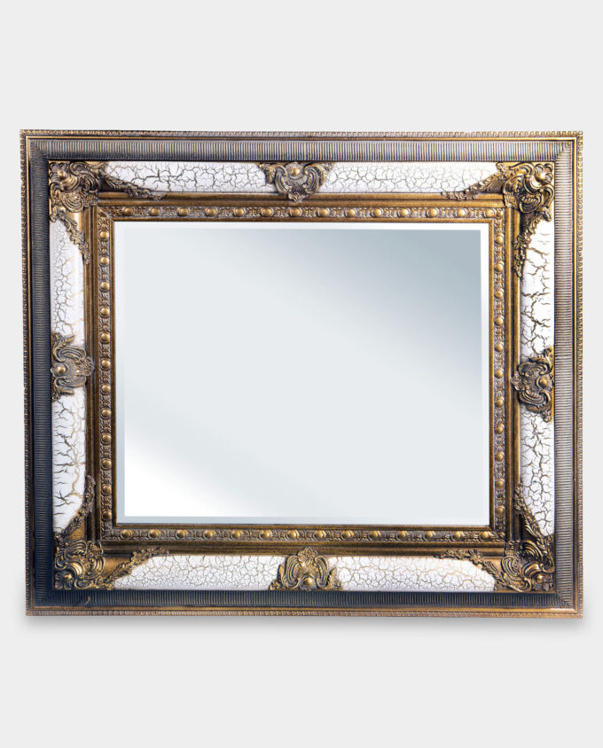 Rectangle Horizontal Palace Mirror Gold and White Frame