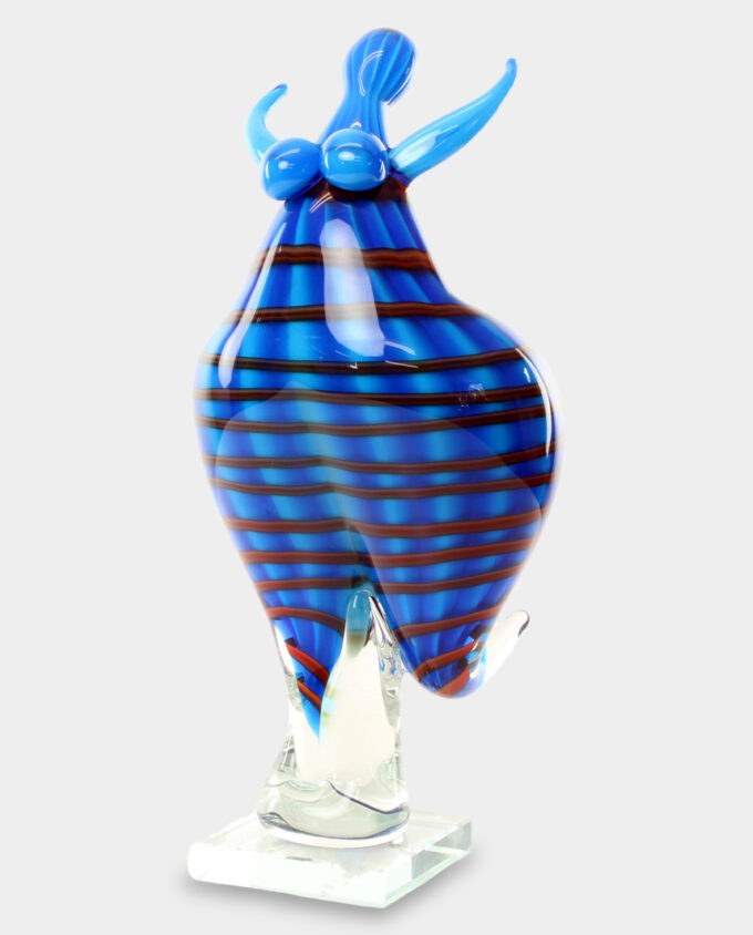 Glass Figure Murano Style Plump Blue Dancer