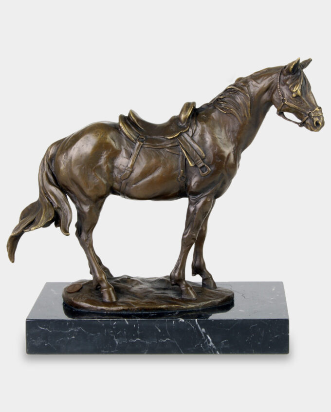 Saddled Horse Bronze Sculpture