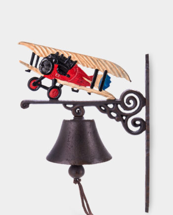 Cast Iron Wall Bell Airplane Home and Garden Decoration