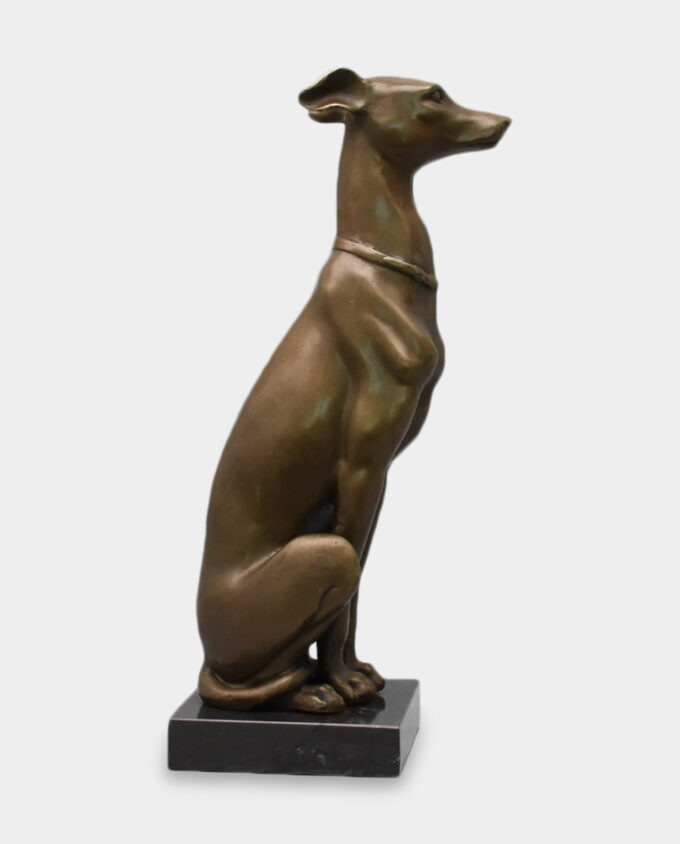 Sitting Greyhound Bronze Sculpture