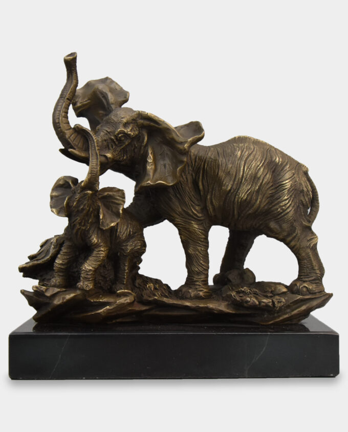 Elephant Family Bronze Sculpture