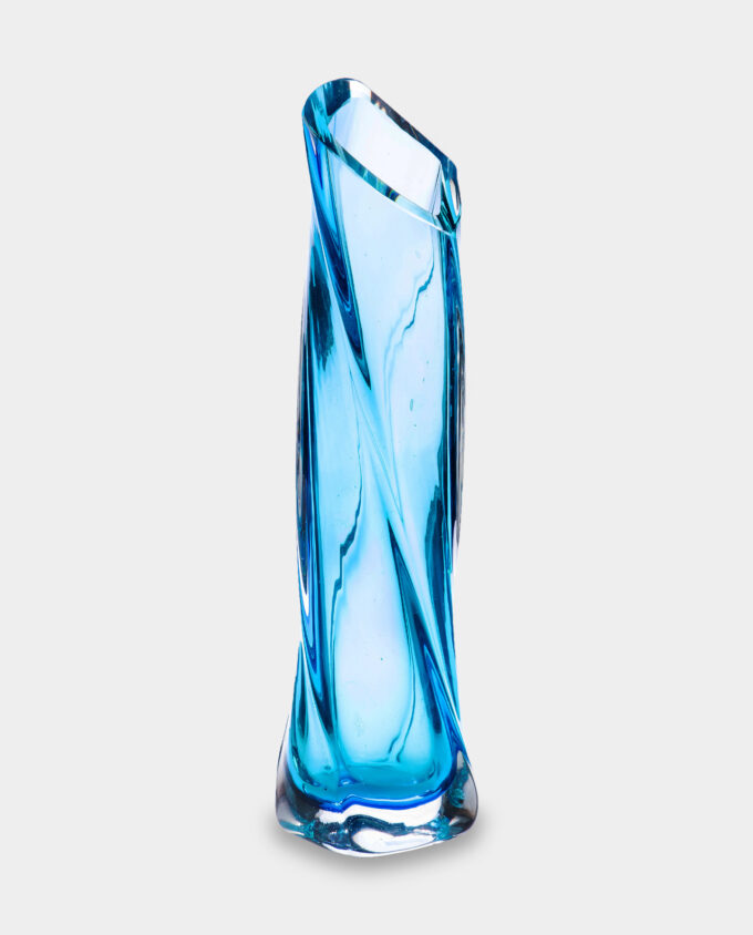 Glass Vase Murano Style Blue