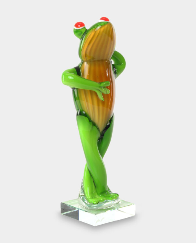 Glass Figure Murano Style Standing Frog