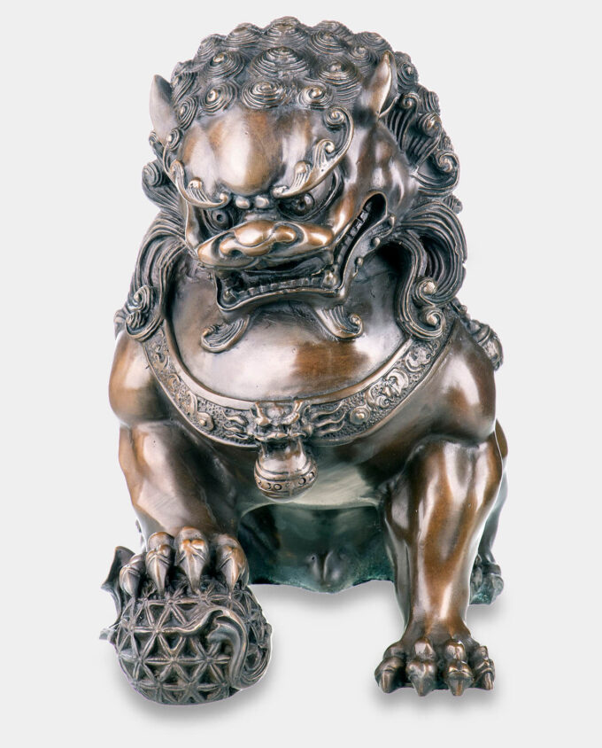 Chinese Lion Protector Bronze Sculpture