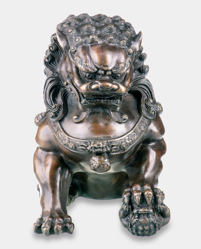 Chinese Lion Guardian Bronze Sculpture