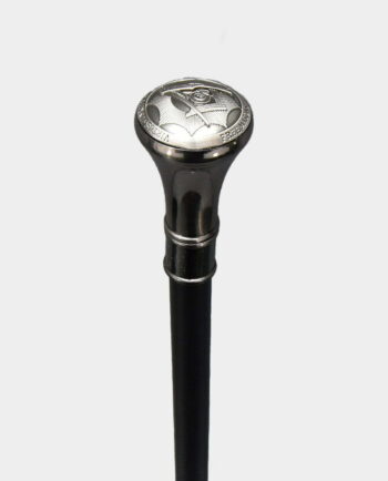 Wooden Cane with the Sign of Freemasonry Black