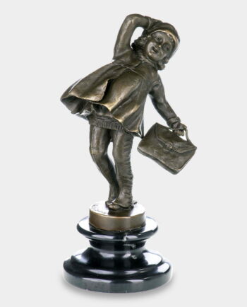 Child with Briefcase Bronze Sculpture
