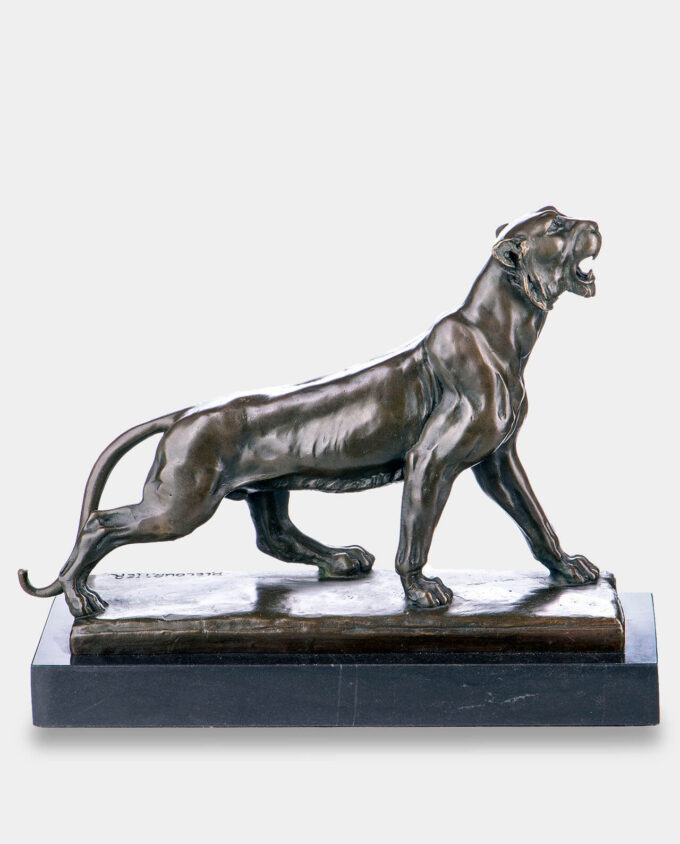 Standing Panther Bronze Sculpture
