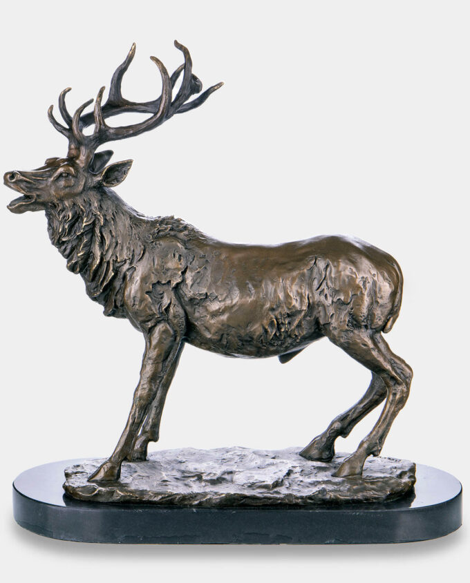 Standing Deer Bronze Sculpture