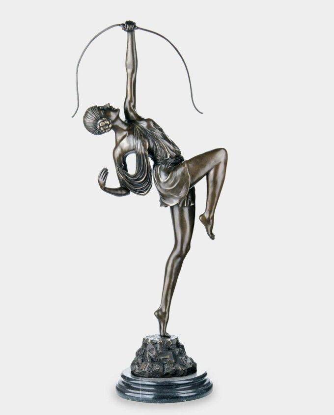 Woman with a Bow Bronze Sculpture