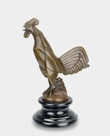 Modernist Rooster Bronze Sculpture