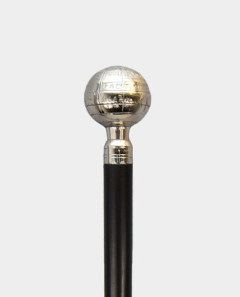 Wooden Cane with Globe Black