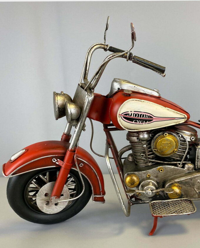 Model Metalowy Pomarańczowy Motocykl Indian