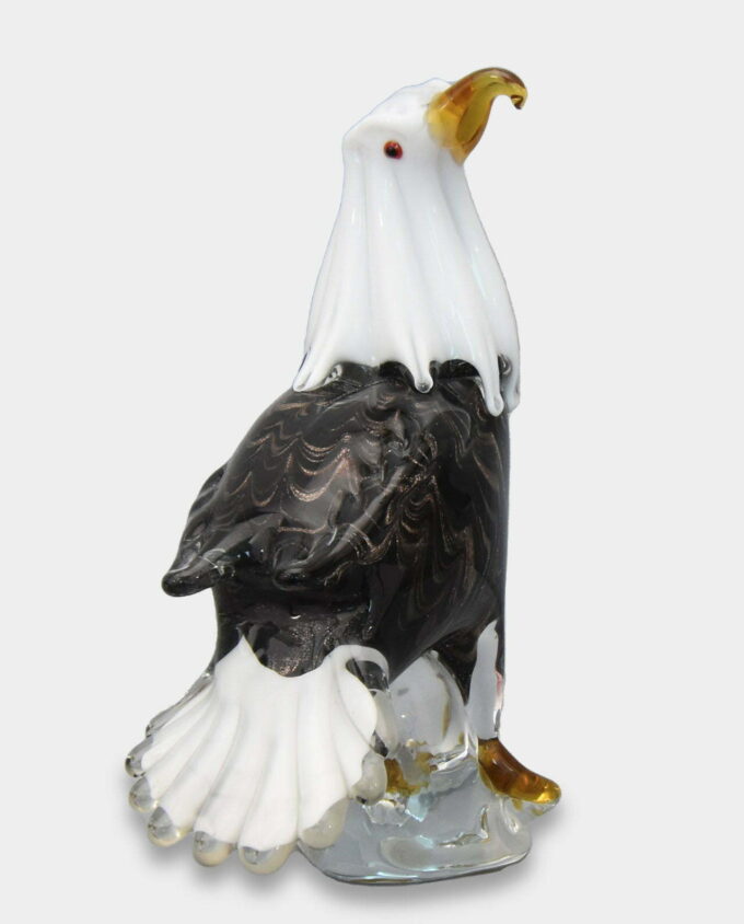 Glass Figure Murano Style Sitting White-Tailed Eagle