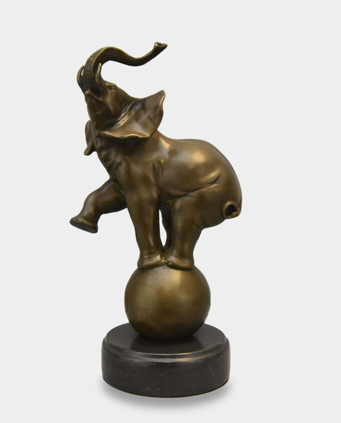 Bugatti Elephant Dancing on a Ball Bronze Sculpture