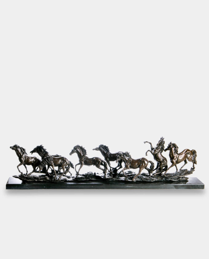 Herd of Running Horses Bronze Sculpture