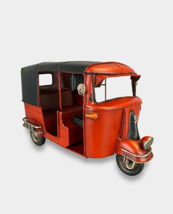 Red Car Rickshaw Tuk Tuk Metal Model
